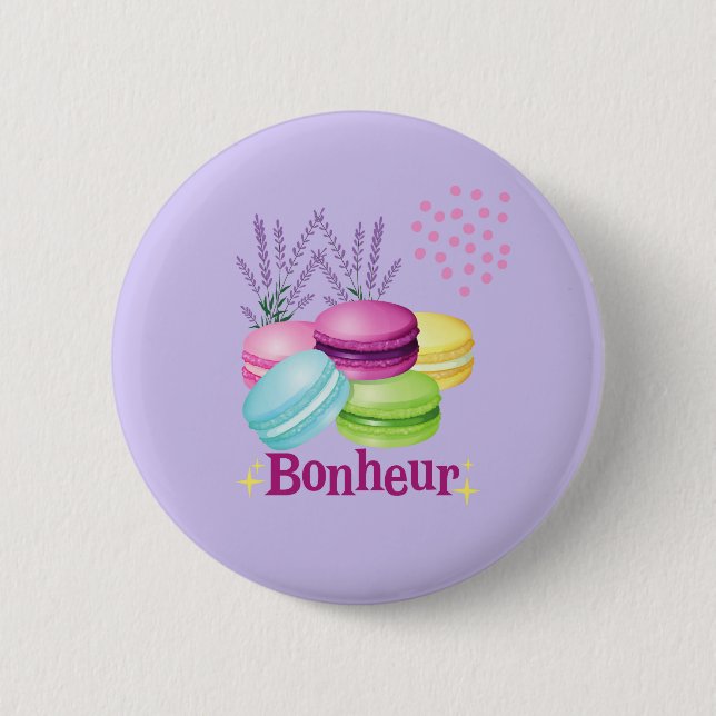  French Macarons 2 Inch Round Button (Front)