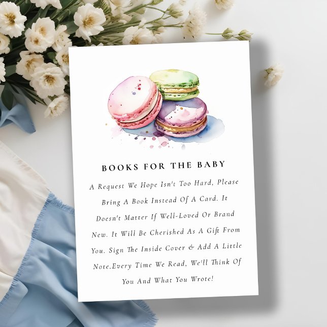 French Macarons Bakery Books For Baby Shower Enclosure Card (Creator Uploaded)
