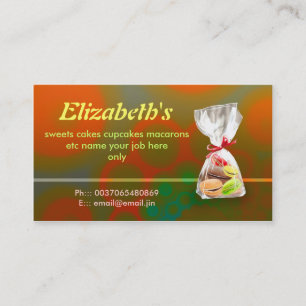 French macarons bakery business cards