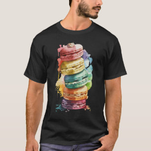 French Macarons Cookies Dessert Pastel Floral Maca T-Shirt