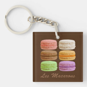 French Macarons, Multi-Coloured Pastels  Keychain