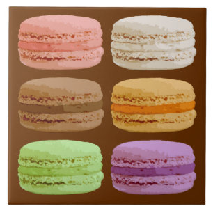 French Macarons, Multi-Coloured Pastels Tile