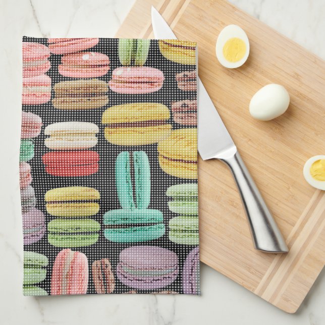 French Macarons Pop Art Kitchen Towel (Quarter Fold)