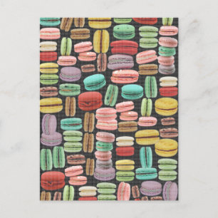 French Macarons Pop Art Postcard