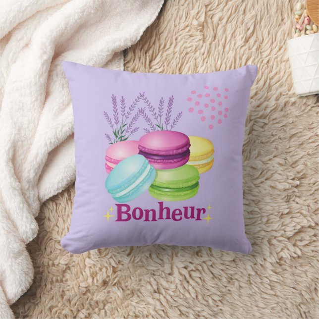 French Macarons Throw Pillow (Blanket)
