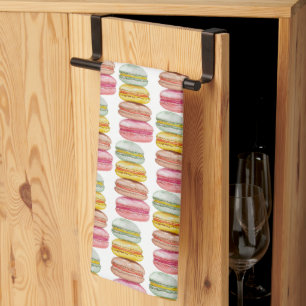 French Macarons Watercolor Hand-painted Kitchen Towel
