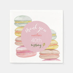 French Macarons Watercolor Hand-painted Napkin