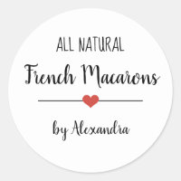 French Macarons white script