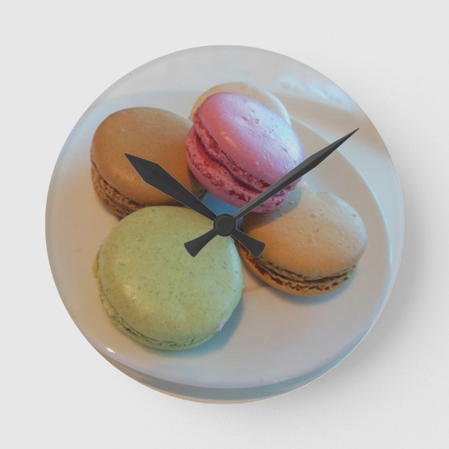 French Macaroons Round Clock (Front)