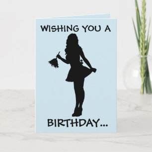 FRENCH MAID HAPPY BIRTHDAY GREETING CARD