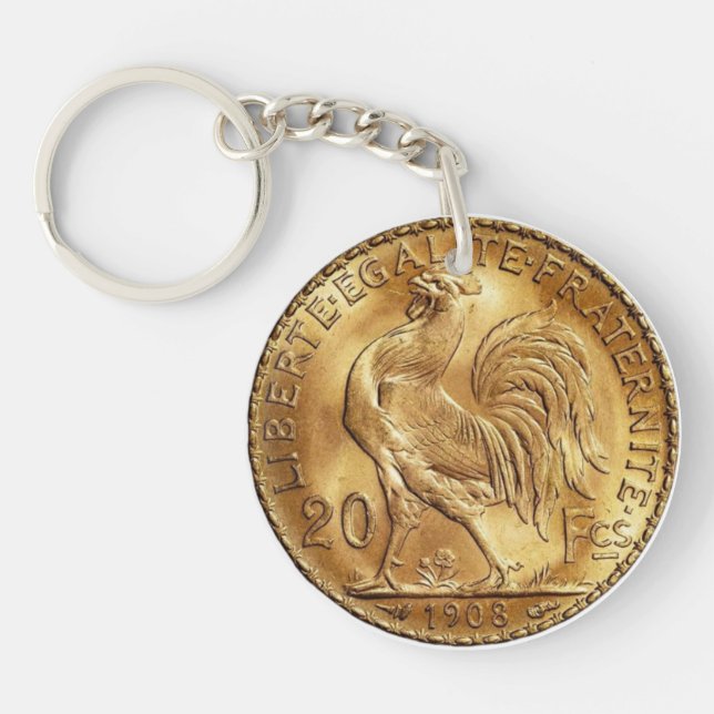 French Marianne Rooster  Keychain (Front)