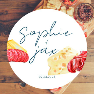 French Market - Charcuterie - Shower Favour Sticke Classic Round Sticker