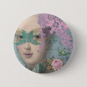 French Masquerade 2 Inch Round Button