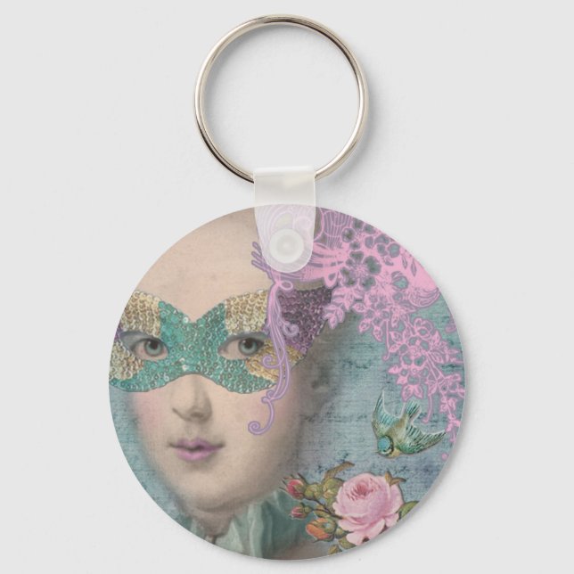 French Masquerade Keychain (Front)