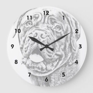 French Mastiff Large Clock