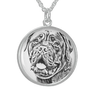 French Mastiff Sterling Silver Necklace