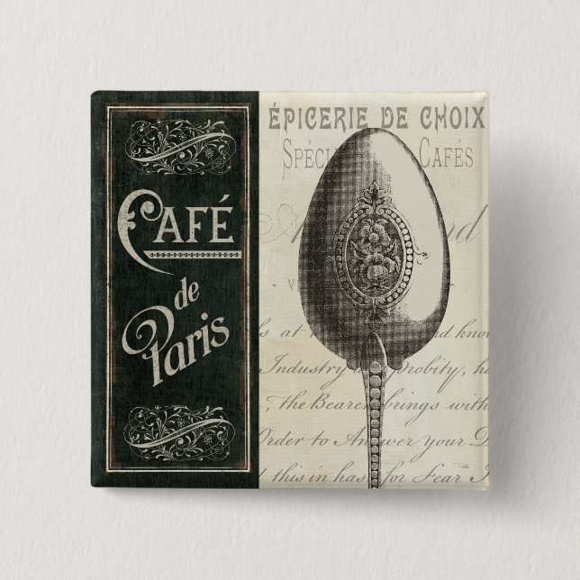 French Menu 2 Inch Square Button (Front)