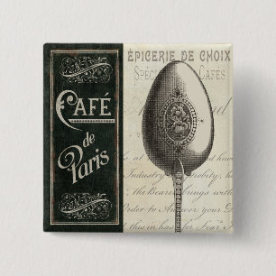 French Menu 2 Inch Square Button