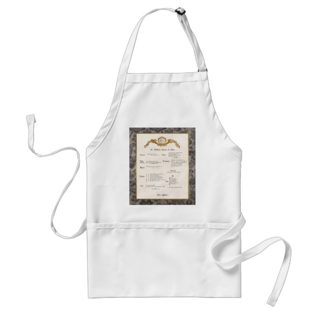 French Menu 3-Pocket Apron (Front)
