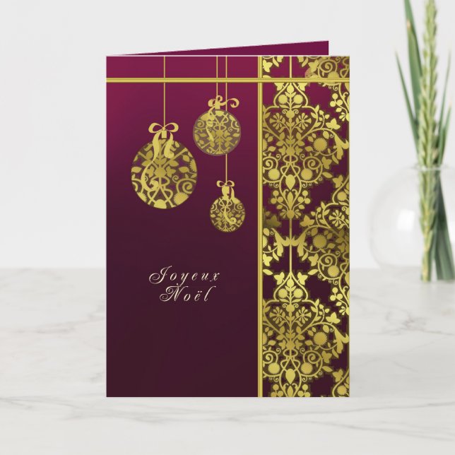 french merry christmas greeting card (Front)