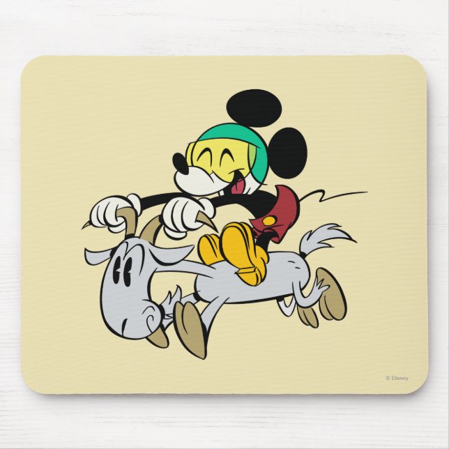 French Mickey | Happy on Vespa Mouse Pad (Front)