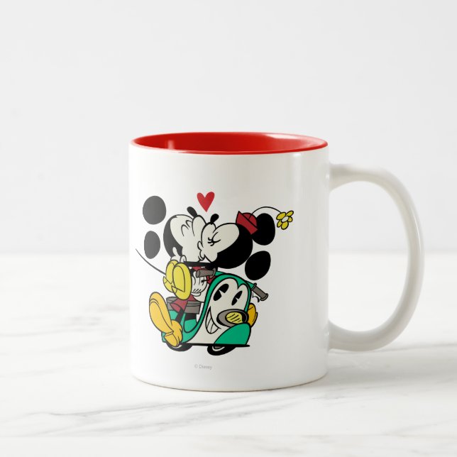 French Mickey | Mickey and Minnie Kissing Two-Tone Coffee Mug (Right)