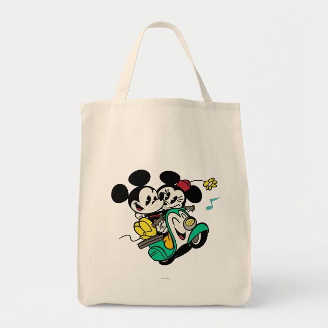 French Mickey | Mickey and Minnie on Vespa Tote Bag (Front)