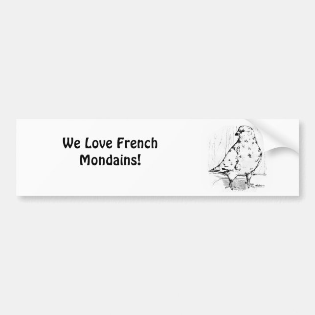 French Mondain Pigeon 1978 Bumper Sticker (Front)