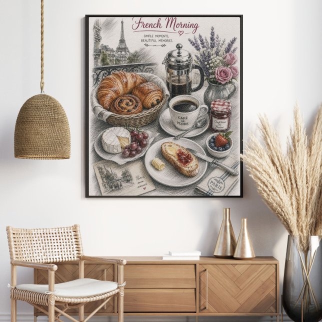 French Morning in Paris Breakfast Poster (Creator Uploaded)