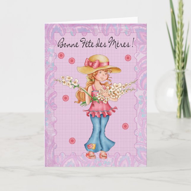 French Mother's Day Card, Bonne Fete Des Meres Card (Front)