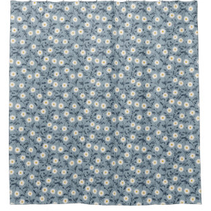 French Navy Blue Modern Farmhouse Daisy Pattern