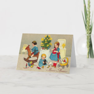 French, New Year, Bonne Annee, Children, France Holiday Card