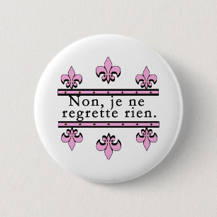 French No Regrets Products 2 Inch Round Button