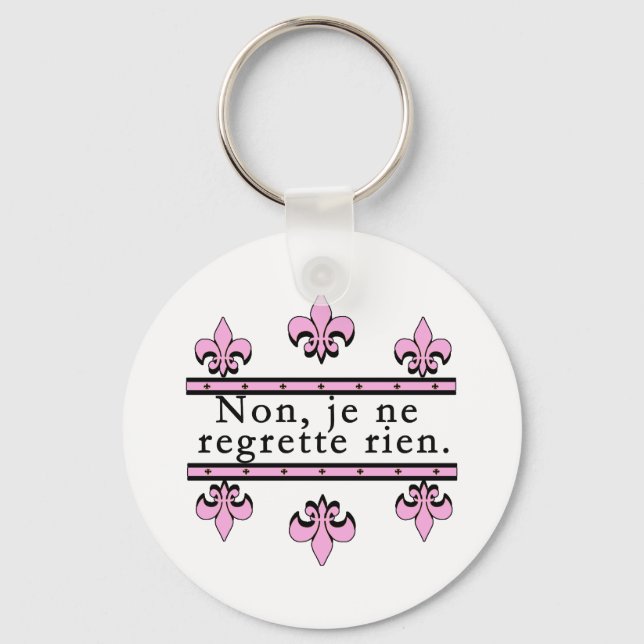 French No Regrets Products Keychain (Front)