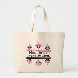 French No Regrets Products Large Tote Bag