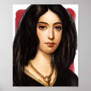 French Novelist George Sand illustration  Poster