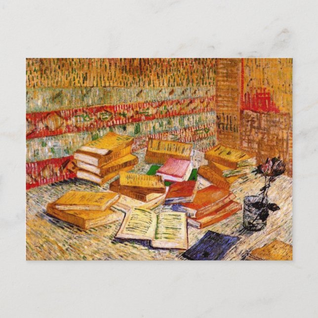 French Novels & Rose (F359) Van Gogh Fine Art Postcard (Front)
