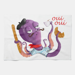 French Octopus Kitchen Towel