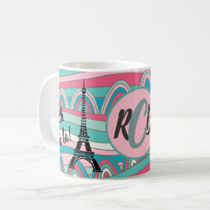 French Oh la la! Paris Eiffel Tower Monogram Coffee Mug