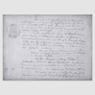 French Old Script Decoupage Tissue Paper