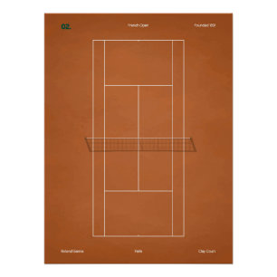 French Open Clay Tennis Court Poster
