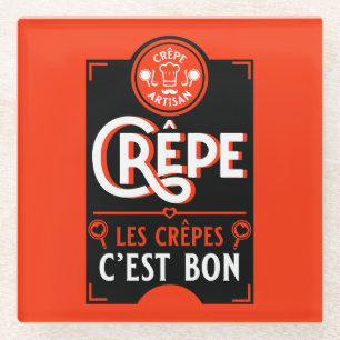 French Pancakes Glass Coaster