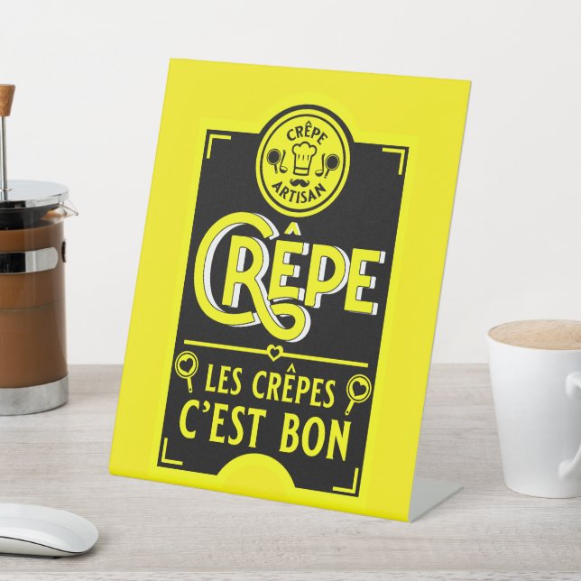 French Pancakes Pedestal Sign (In SItu)