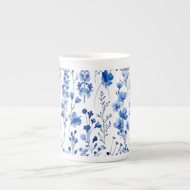 French Paper Wildflowers Pattern Design-98186 Bone China Mug (Front)