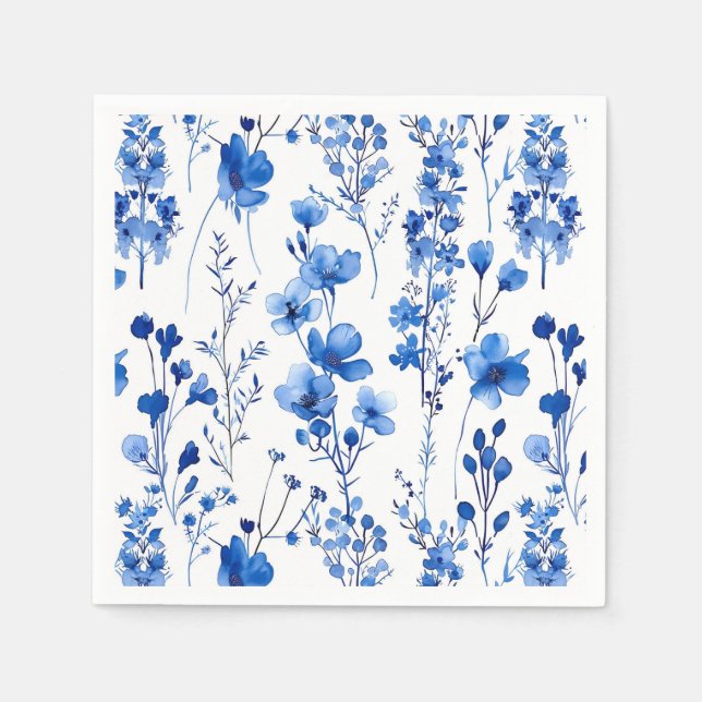 French Paper Wildflowers Patterns-98186 Napkin (Front)