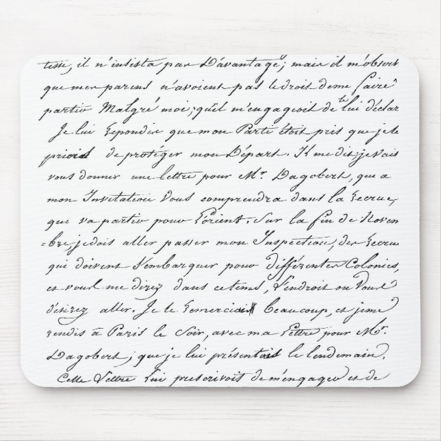 French Paris Script Mouse Pad (Front)