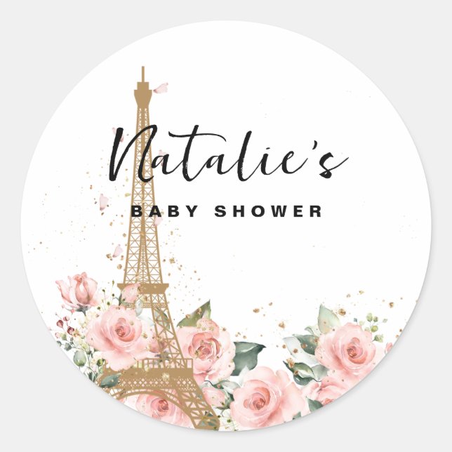 French Paris theme stickers with Eiffel Tower (Front)