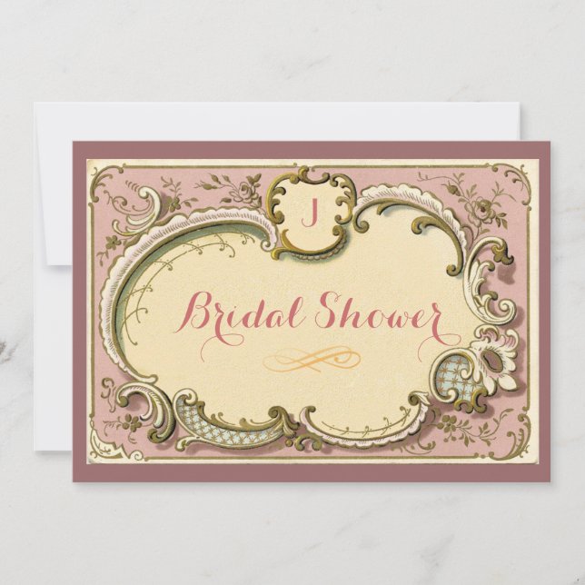 French Parisian VIntage Floral Bridal Shower Invitation (Front)