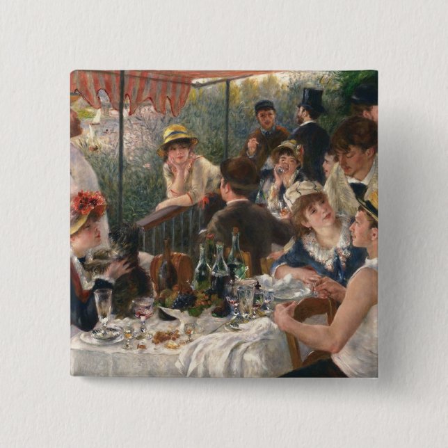 French Party 2 Inch Square Button (Front)