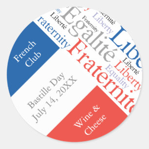 French Party or Event with Flag of France Classic Round Sticker
